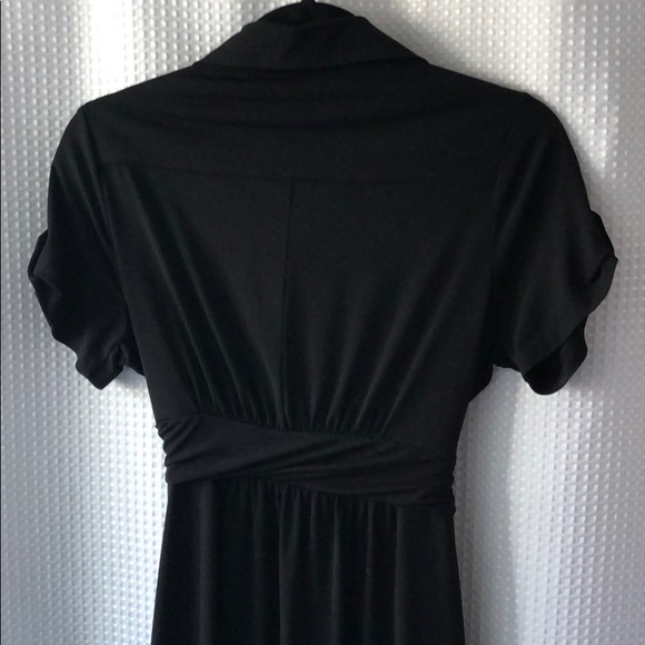 Black Dress w/Button-down Top, Wrap Belt - Picture 3 of 4